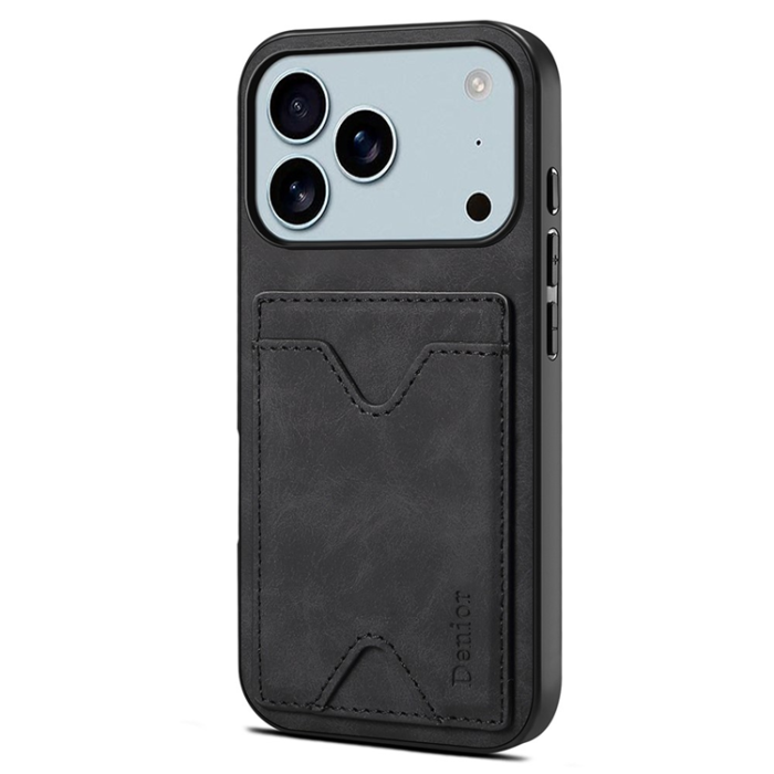 DENIOR - DENIOR iPhone 17 Pro Mobilskal Kickstand Korthållare - Svart