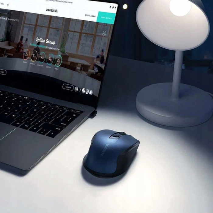 Ugreen - Ugreen Optisk Trådlös USB-Mus 2.4GHz 4000 DPI MU006 - Blå