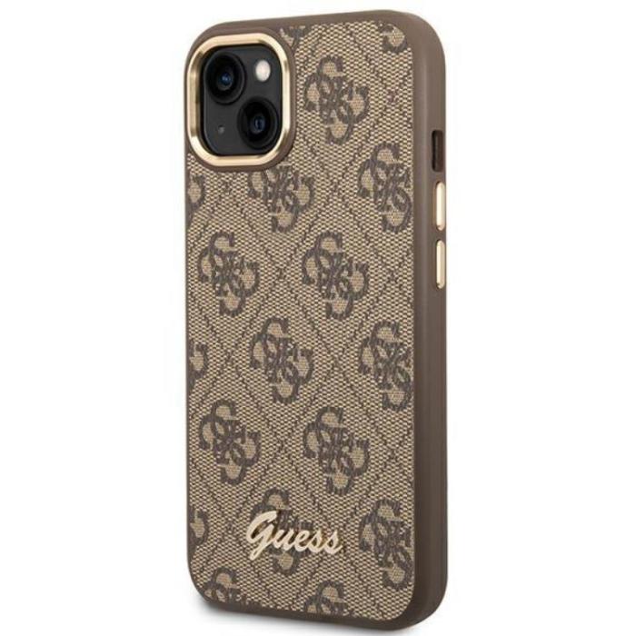 Guess - GUESS iPhone 14 Skal Vintage Gold Logo - Brun
