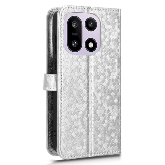 A-One Brand - OnePlus 15 5G Konstläder Plånboksfodral Dot Pattern Imprint - Silver