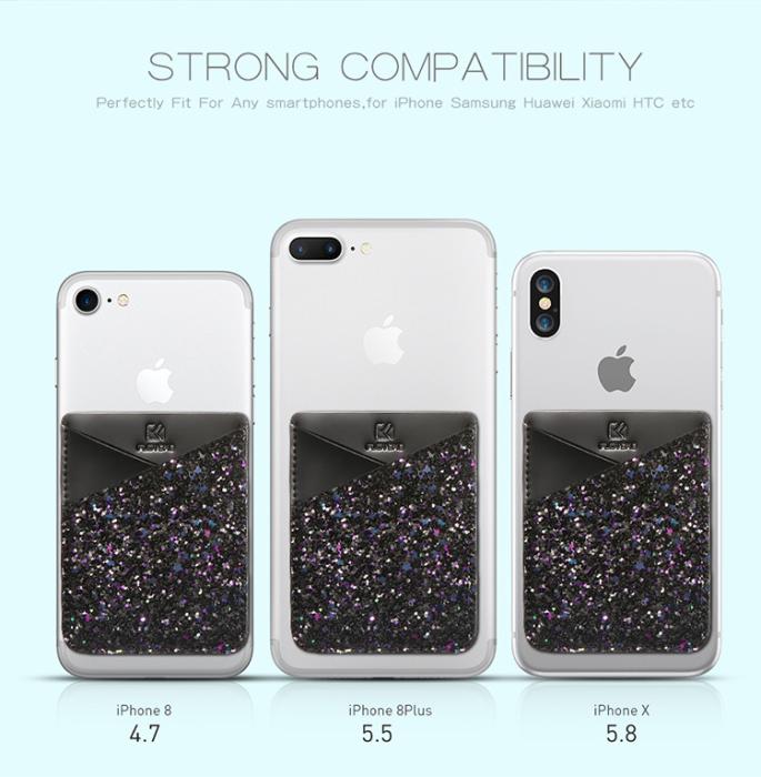 Floveme - Floveme Korthållare för smartphones - Glittery Rainbow
