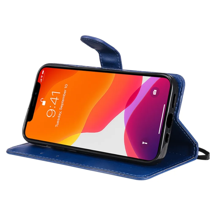 Taltech - iPhone 15 Plånboksfodral KT Series-2 - Mörkblå