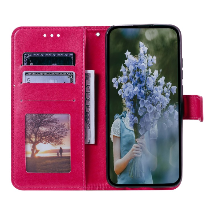 OEM - Galaxy A24 4G Plånboksfodral Imprinted Mandala Flower - Magenta
