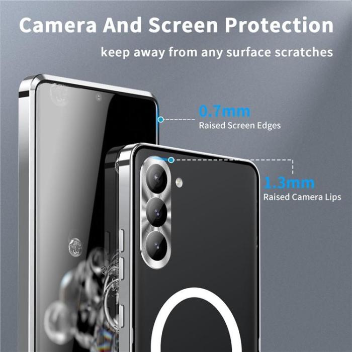 A-One Brand - Galaxy S24 Mobilskal MagSafe Metal Frame - Silver
