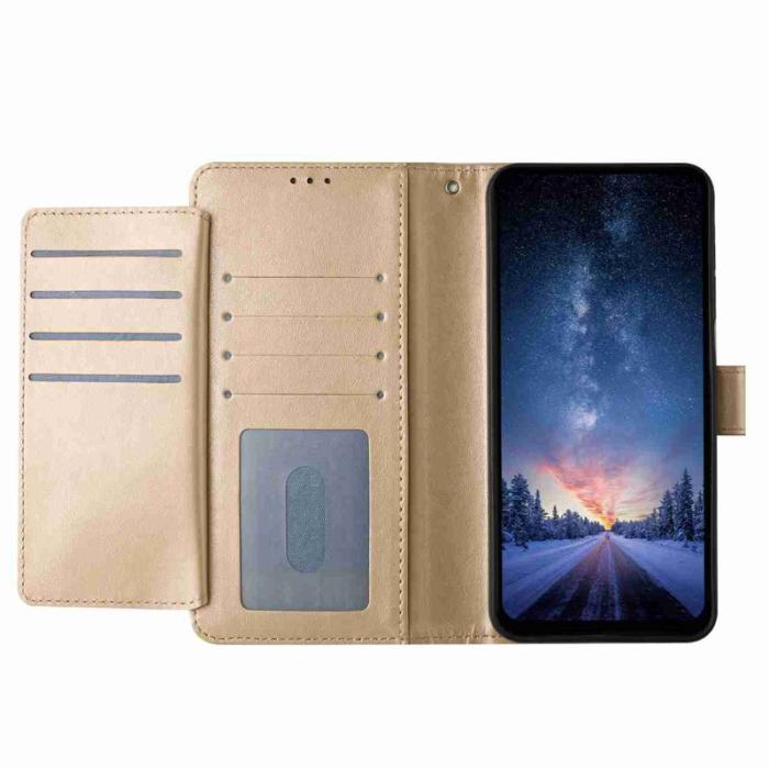 OEM - Samsung Galaxy A37 Plånboksfodral Konstläder Ställ - Guld