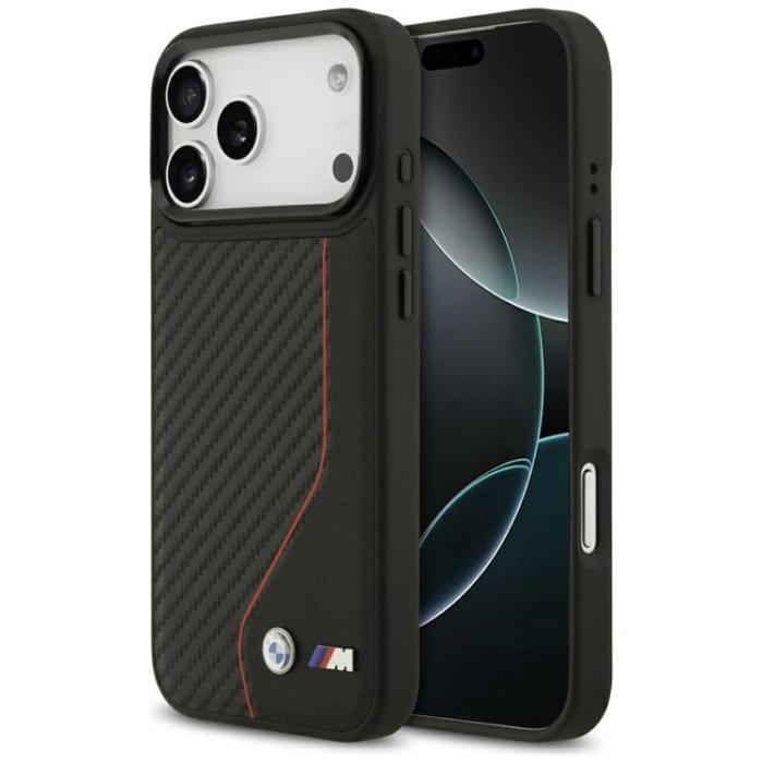 BMW - BMW iPhone 17 Pro Max Mobilskal MagSafe M Carbon Line & Logo - Röd