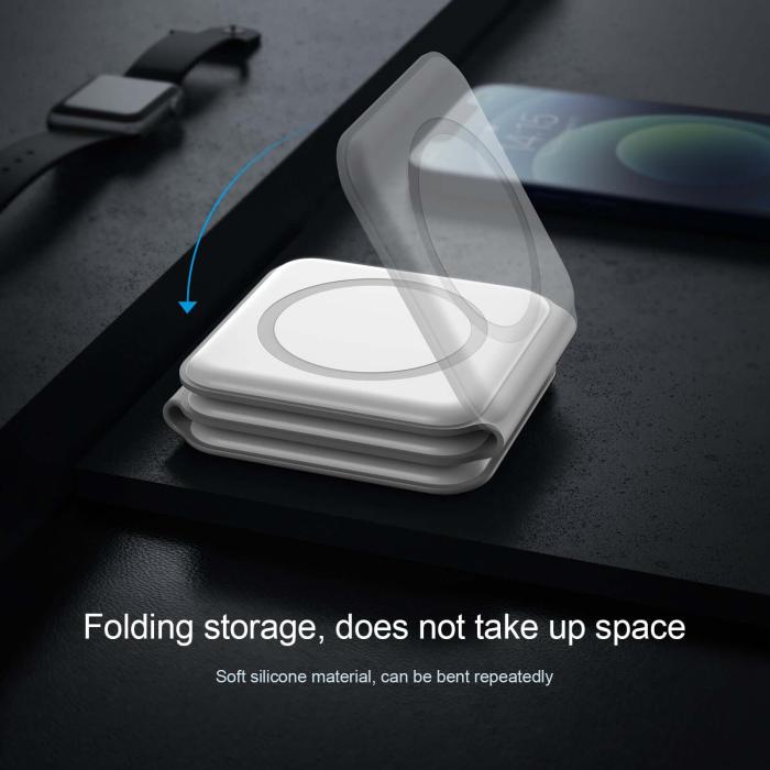A-One Brand - 3-in-1 Trådlös Laddare Magsafe TriFold - Svart