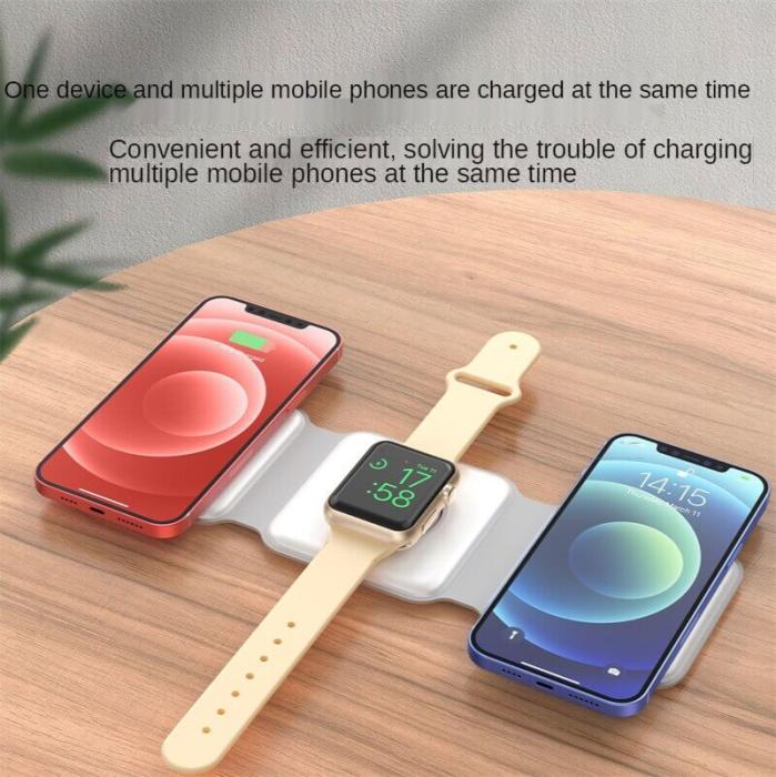 A-One Brand - 3-in-1 Trådlös Laddare Magsafe TriFold - Svart