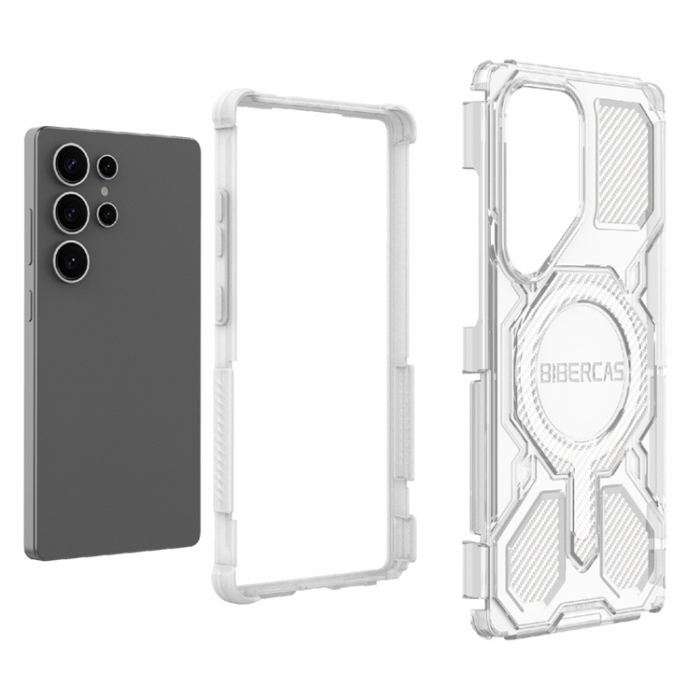 A-One Brand - BIBERCAS Galaxy S25 Ultra Mobilskal MagSafe J-16 Transparent