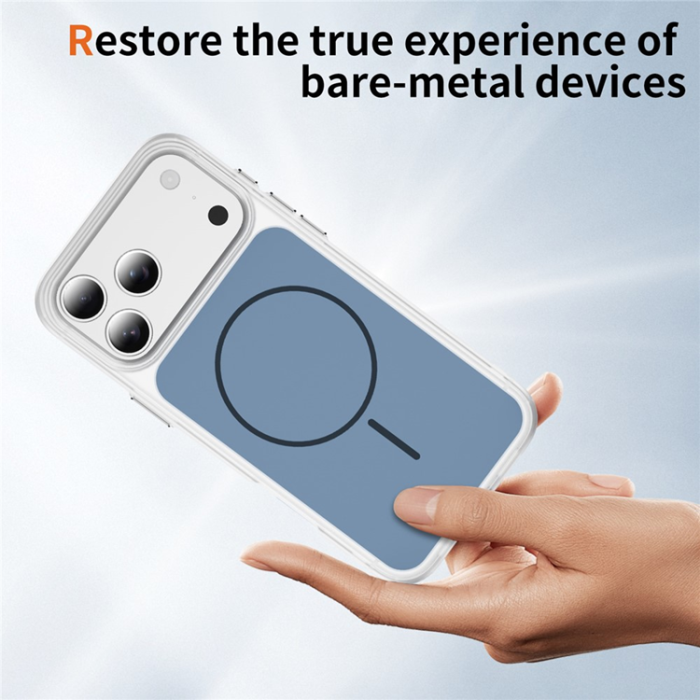 A-One Brand - iPhone 17 Pro Max Mobilskal MagSafe Skin Touch TPU PC - Blå