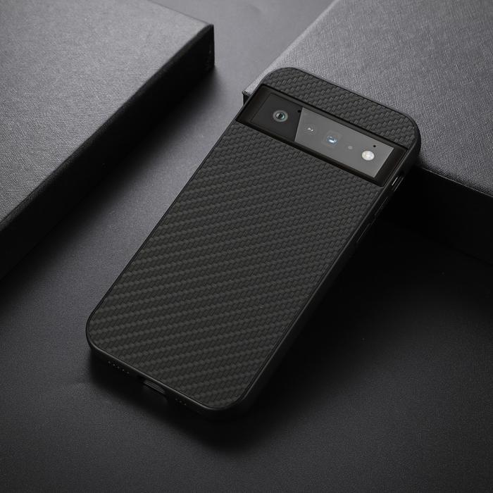 A-One Brand - Carbon Fiber Läder Skal Google Pixel 6 - Svart