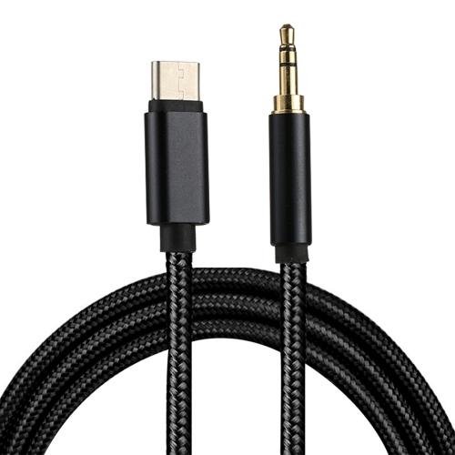 SiGN USB-C 3.5mm Ljudkabel 1m - Svart/Nylon | 3541 | AlltMobil