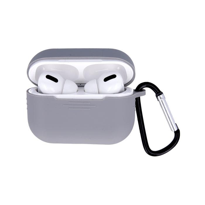 OEM - Airpods Pro fodral med krok grått - Skyddande hörlursfodral