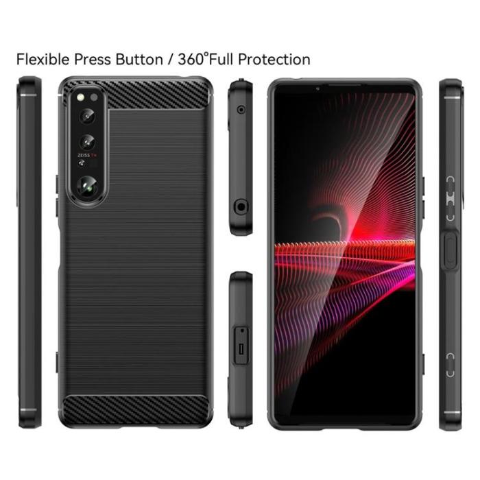 OEM - Sony Xperia 1 IV Skal Carbon Fiber - Svart