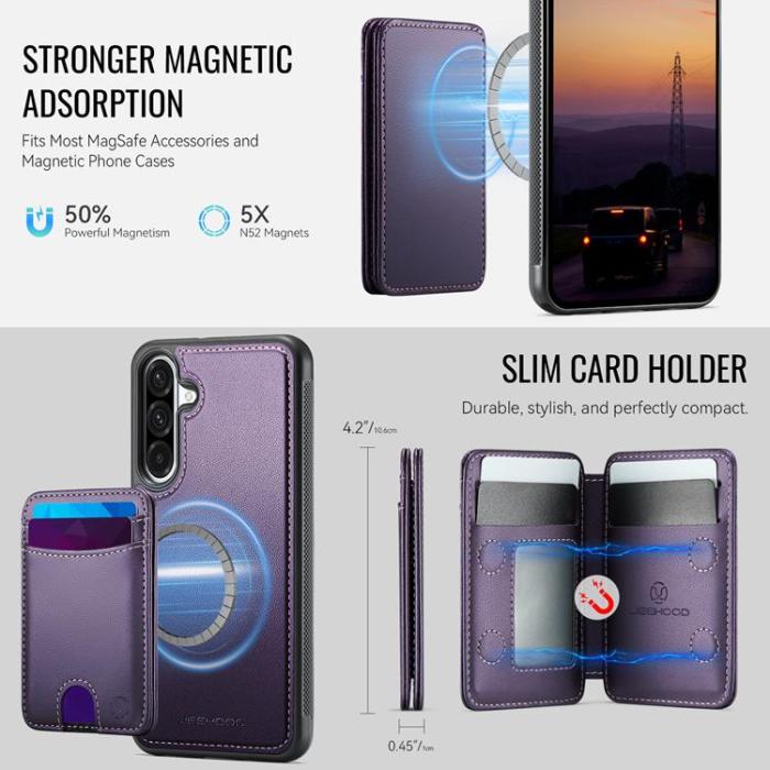 OEM - JEEHOOD Samsung Galaxy A56 5G Fodral KonstLäder - Lila