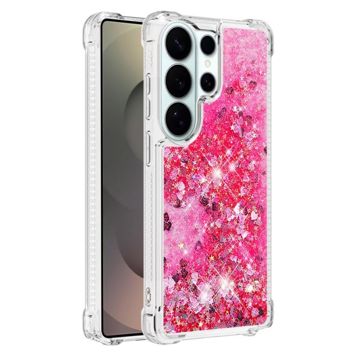 OEM - Mobilskal till Samsung Galaxy S26 Ultra TPU Glittrande Stötskydd Rosa / Hjärtar