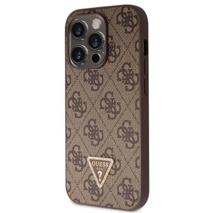 Guess - Guess iPhone 14 Pro Max Mobilskal Crossbody Metall Logo - Brun