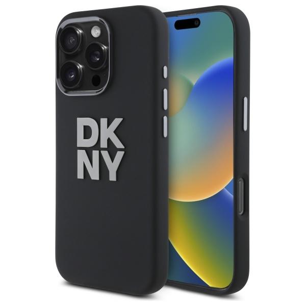DKNY Mobilskal till iPhone 16 Pro Max Liquid Silikon Metall Logo - Svart | 2353 | AlltMobil