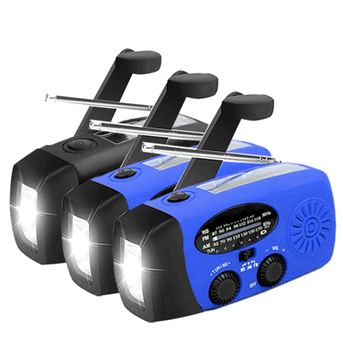 UTGATT1 - [3 PACK] Vevradio 2000mAh Powerbank, Ficklampa - 2 Blå 1 Svart