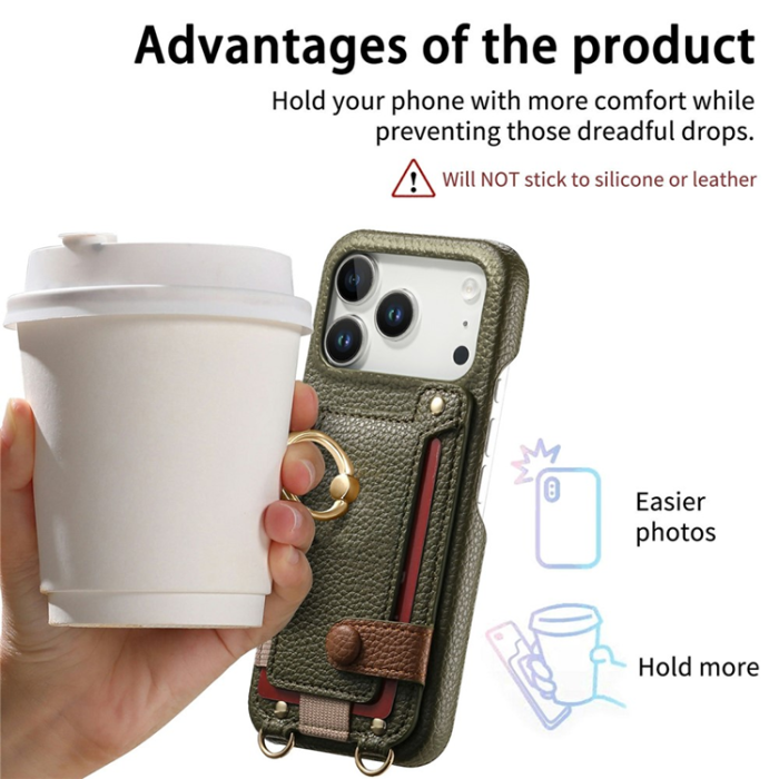 A-One Brand - iPhone 17 Pro Max Mobilskal med Korthållare Ring Kickstand