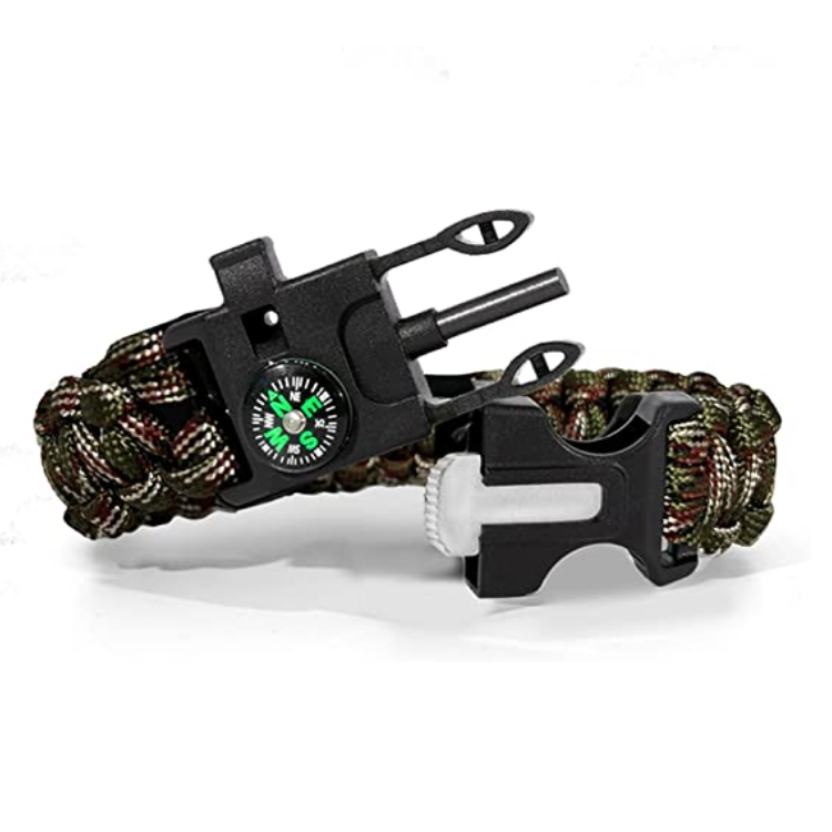 Överlevnadsarmband Paracord l Kompass Visselpipa Flintbrandstartare | 264 | AlltMobil