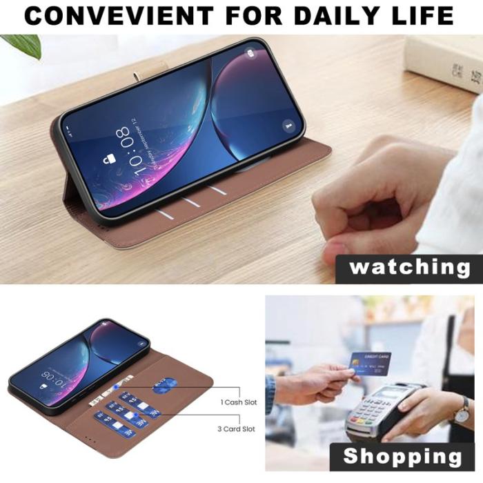 BINFEN COLOR - BINFEN Samsung Galaxy A57 Plånboksfodral Konstläder RFID Skydd - Brun