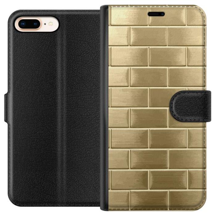 iSecrets - Plånboksfodral till Apple iPhone 8 Plus med Gyllene Murstenar