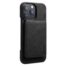 DENIOR - DENIOR D28 Mobilskal till iPhone 16 Pro Max &Auml;kta L&auml;der Svart