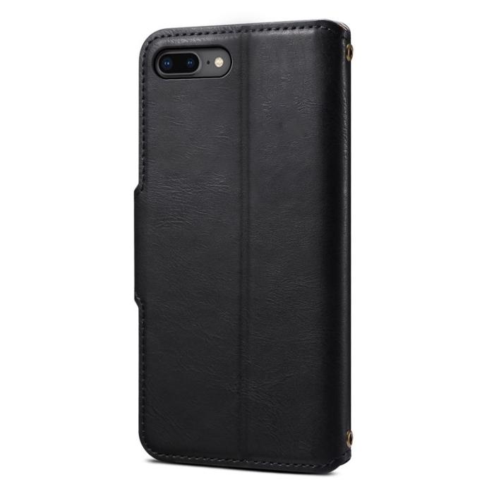 DENIOR - DENIOR iPhone 7 Plus / 8 Plus Plånboksfodral Konstläder Svart