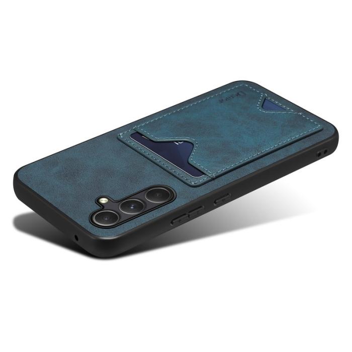 DENIOR - DENIOR Samsung Galaxy S23 FE Fodral Kortplats Ställ - Blå