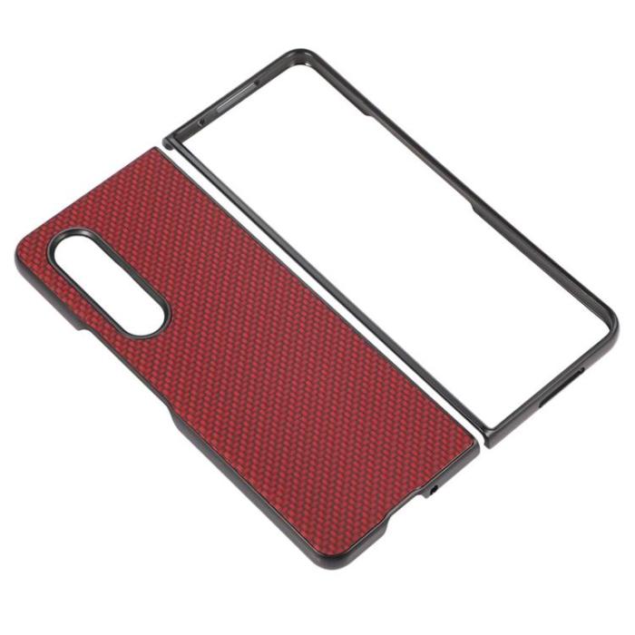 OEM - Galaxy Z Fold 4 Skal Carbon Fiber - Röd
