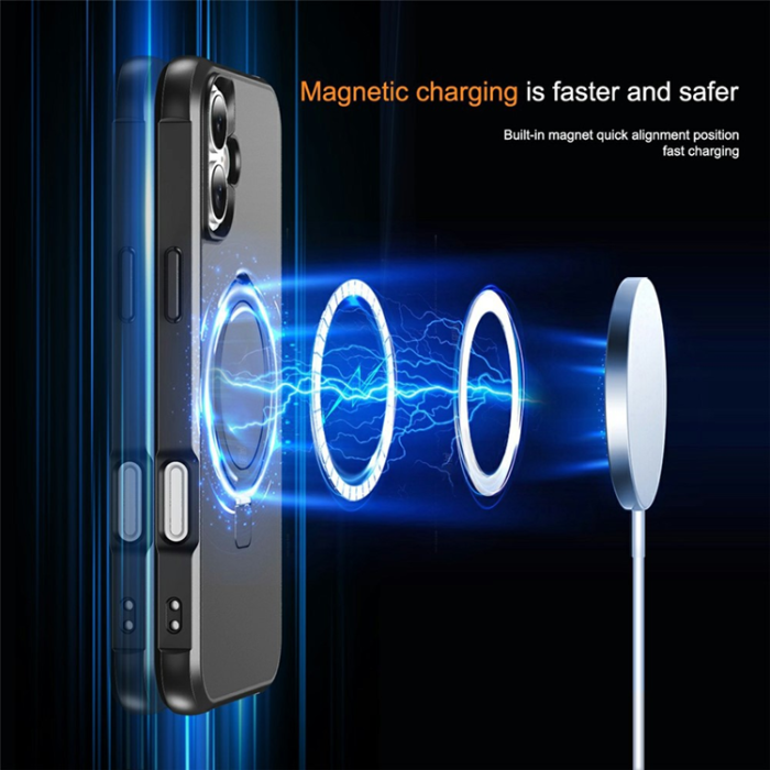 A-One Brand - iPhone 17 Mobilskal MagSafe TPU+PC Kickstand - Svart