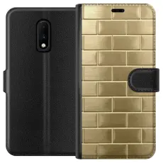 Gustaf - Pl&aring;nboksfodral till OnePlus 7 med Gyllene Murstenar