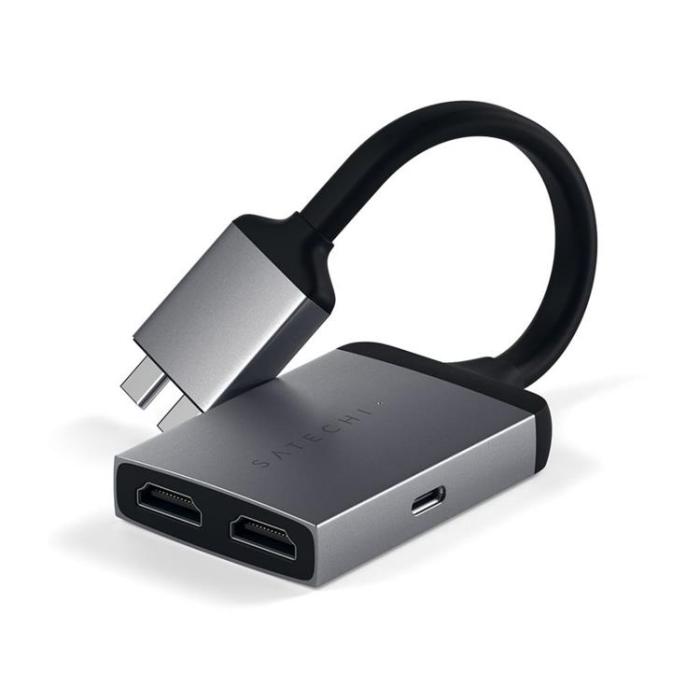 UTGATT1 - Satechi USB-C dubbel HDMI Adapter - Space Grå
