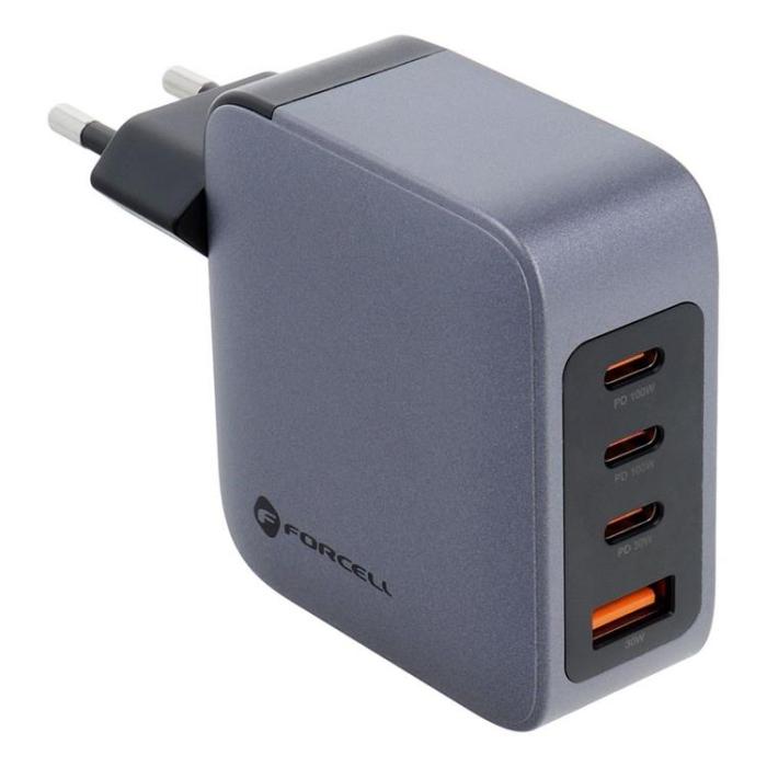 Forcell - Forcell F-Energy GaN Väggladdare 100W 3xUSB-C 1xUSB-A - Grå
