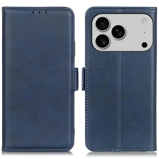 A-One Brand - iPhone 17 Pro Max Plånboksfodral Cowhide Texture - Blå