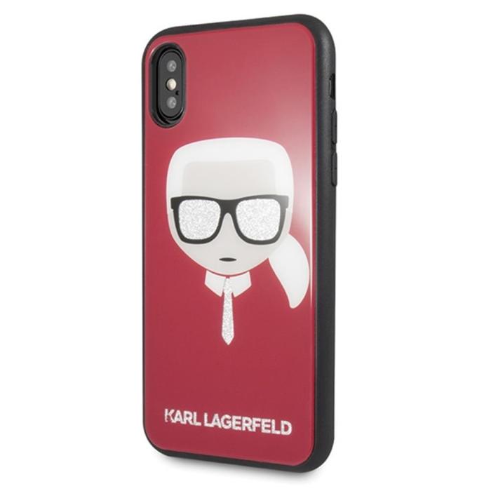 KARL LAGERFELD - Karl Lagerfeld iPhone X/XS Skal Rött Glitter