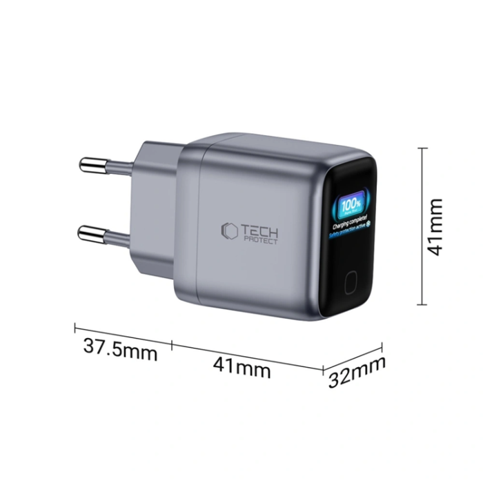Tech-Protect - Tech-Protect PowerVision 45W GaN Nätladdare - Mörkgrå