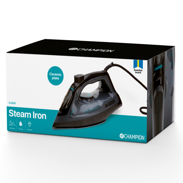 Champion - Champion Ångstrykjärn Ceramic 2400W SJ500 - Svart