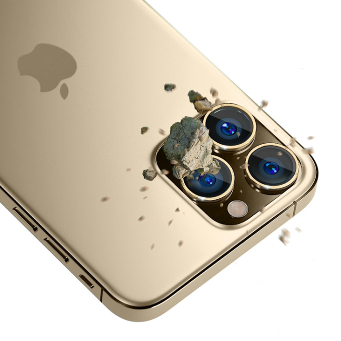 3MK - 3MK iPhone 13 Pro/13 Pro Max härdat glas Kameraskydd - Guld