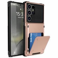 OEM - Mobilskal f&ouml;r Samsung Galaxy S26 Ultra PC + TPU med kortfack - Ros&eacute;guld