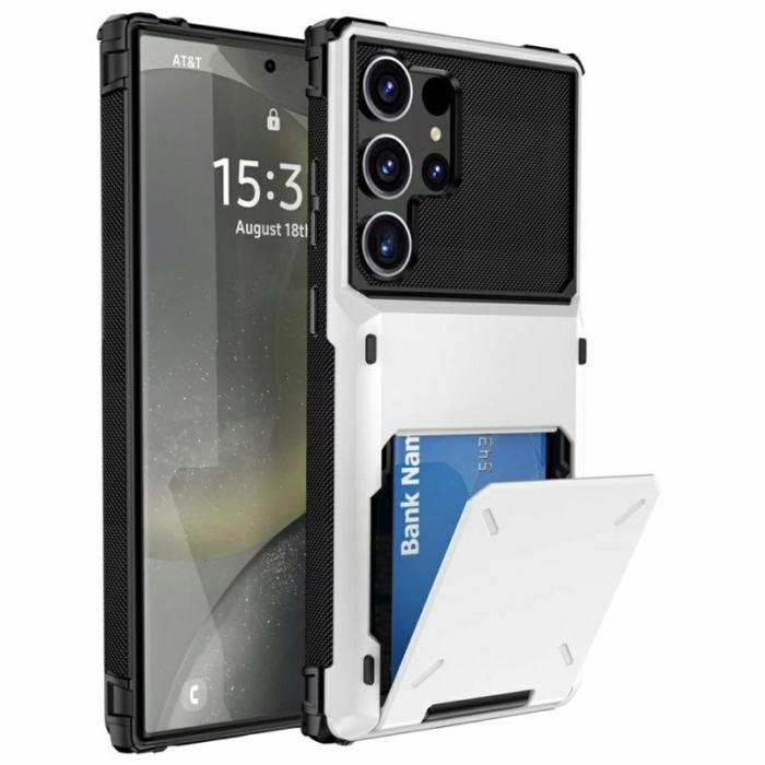 OEM - Mobilskal för Samsung Galaxy S26 Ultra PC + TPU med kortfack - Vit