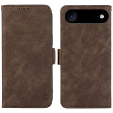 ABEEL - ABEEL iPhone Air Pl&aring;nboksfodral Konstl&auml;der Folio St&auml;ll Brun