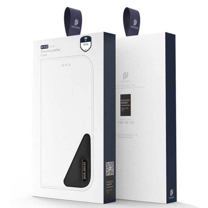 Dux Ducis - Dux Ducis iPhone 15 Pro Max Plånboksfodral Hivo - Brun