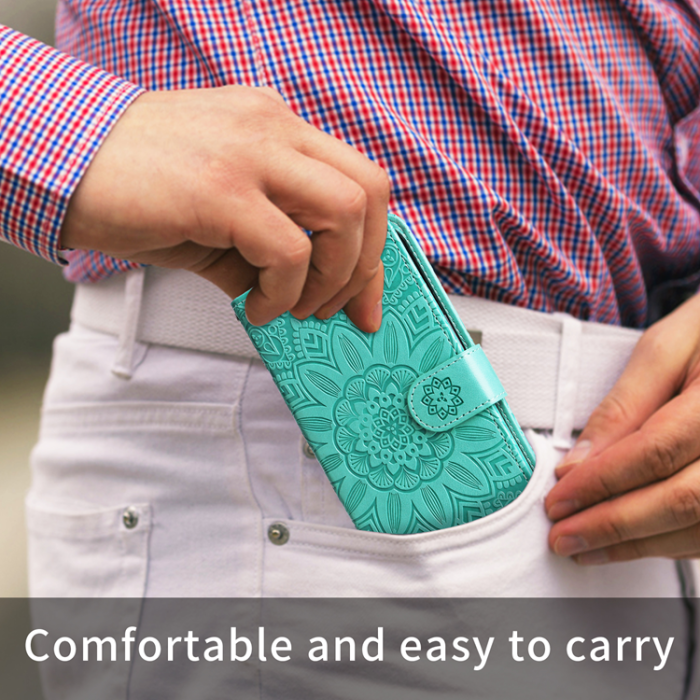 A-One Brand - Galaxy S26 Ultra Plånboksfodral Sunflower Imprint Konstläder - Grön