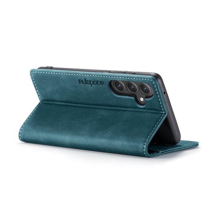 AUTSPACE - AUTSPACE Samsung Galaxy S23 FE Wallet Fodral KonstLäder - Blå