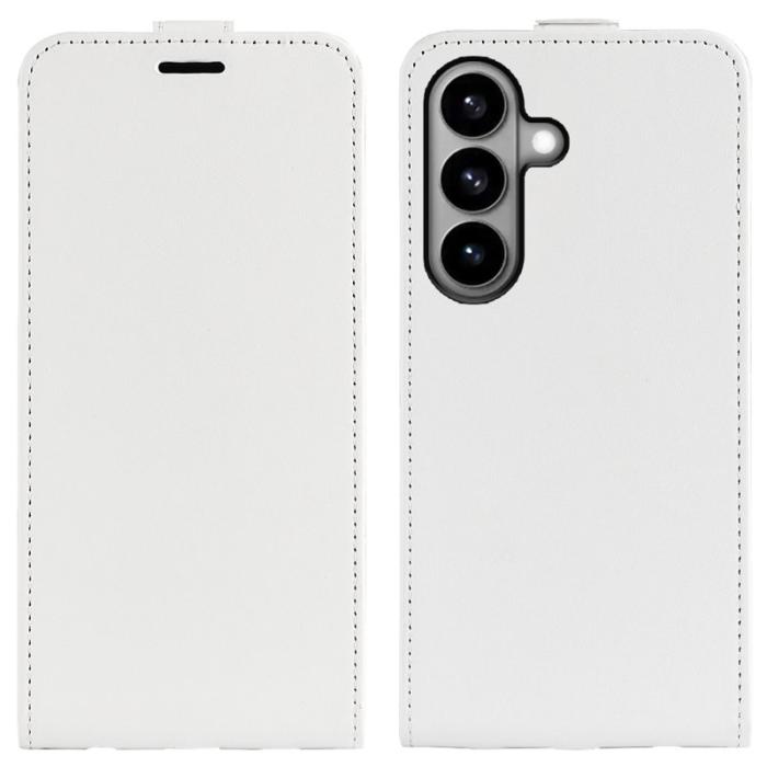 OEM - Mobilskal till Samsung Galaxy S26 med Kortfack Vertikal Flip Konstläder - Vit