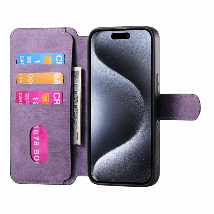CASENEO - CASENEO iPhone 16 Pro Plånboksfodral Konstläder - Lila