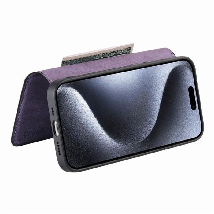 CASENEO - CASENEO iPhone 16 Pro Plånboksfodral Konstläder - Lila