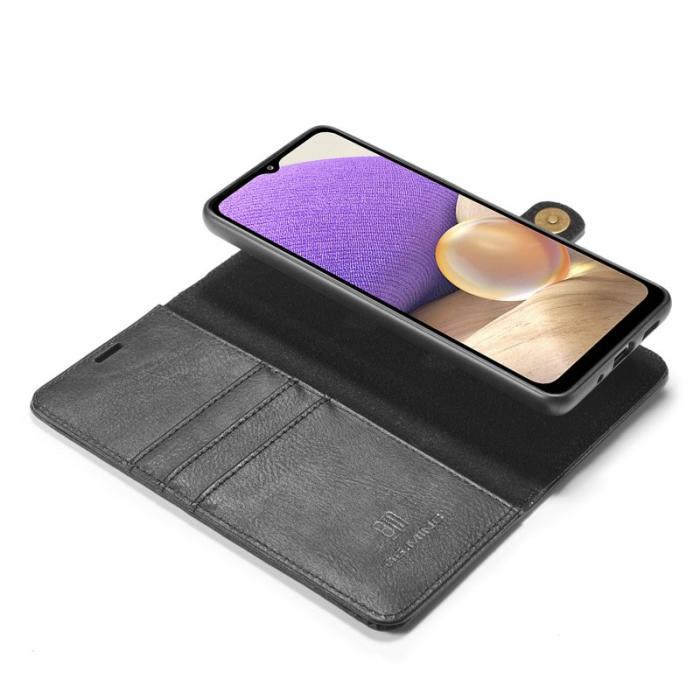 DG.MING - DG.MING Samsung Galaxy A32 5G Plånboksfodral Äkta läder - Svart